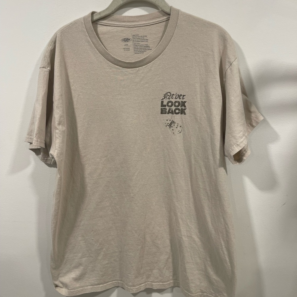 Beige 'Never Look Back' Graphic Tee